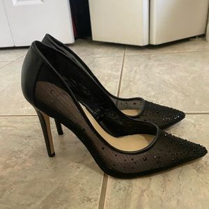 Jessica Simpson black bejeweled stilletos size 7/ 37.5
